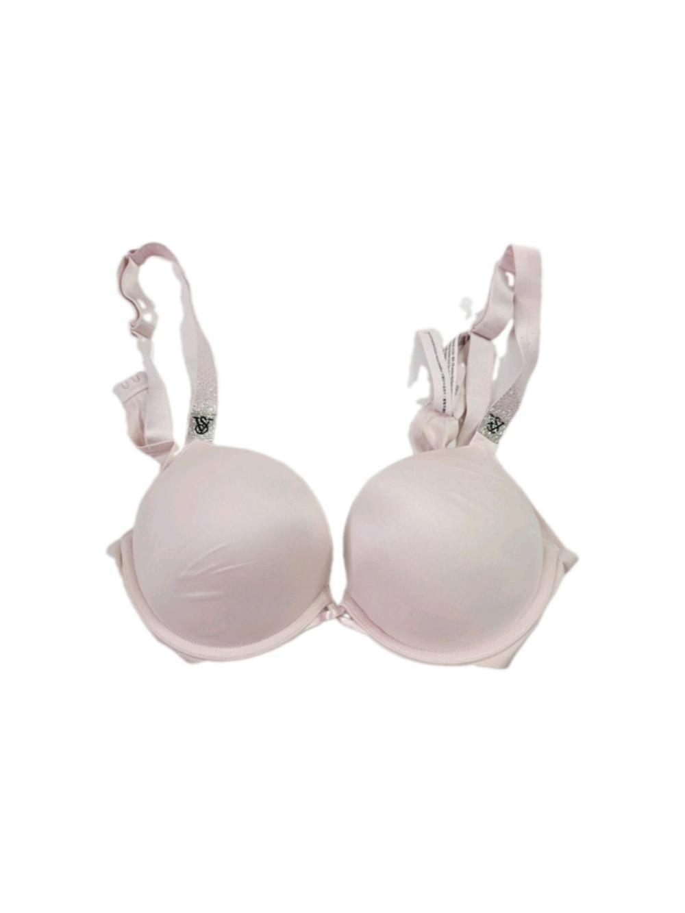 Victoria's Secret Bombshell Bra Pink Rhinestone Straps Size 36B